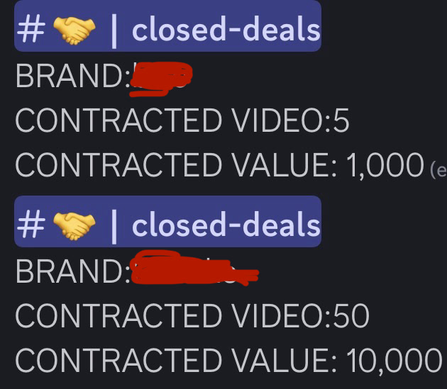 Closed deal — $10,000